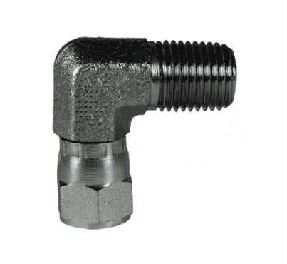 6501-14-12 Dixon Zinc Plated Steel 1-3/16"-12 Female 37 deg. JIC Swivel x 90 deg. 3/4"-14 Male NPTF