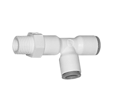 65036018WP2 Dixon LIQUIfit Nylon Swivel Male Run Tee - 3/8" Tube to Male NPTF x 3/8" Tube - Pack of 10