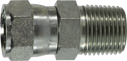 650588 (6505-8-8) Midland Hydraulic JIC Swivel to Male Pipe Adapter - 3/4-16 Female JIC 37° Flare x 1/2" Male Pipe - Steel