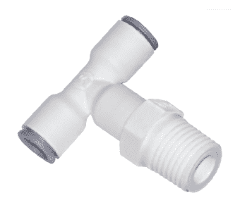 65085614WP2 Dixon LIQUIfit Nylon Swivel Branch Tee - 1/4" Tube to Tube x 1/4" Male NPTF - Pack of 10