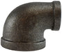 65151 (65-151) Midland Malleable Iron #150 Fitting - Reducing 90° Elbow - 3" Female NPT x 2-1/2" Female NPT - Black Iron