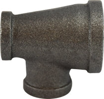 65335 Midland Malleable Iron #150 Fitting - Reducing Run Tee  - 2" Female NPT  x 1-1/4" Female NPT x 2" Female NPT - Black Iron