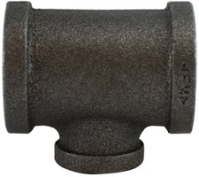 65306 (65-306) Midland Malleable Iron #150 Fitting - Reducing Branch Tee - 1-1/4" Female NPT x 1-1/4" Female NPT x 1" Female NPT - Black Iron