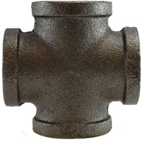 65399 (65-399) Midland Malleable Iron #150 Fitting - Cross Fitting - 2-1/2" Female NPT - Black Iron