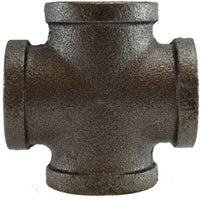 65398 (65-398) Midland Malleable Iron #150 Fitting - Cross Fitting - 2" Female NPT - Black Iron
