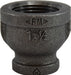 65452 (65-452) Midland Malleable Iron #150 Fitting - Reducing Coupling - 2" Female NPT x 1" Female NPT - Black Iron