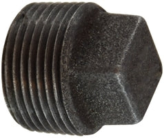 65650 (65-650) Midland Malleable Iron #150 Fitting - Square Head Plug - 1/8" Male NPT - Black Iron