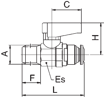 86330-53-02 by AIGNEP | Ball Valves Series | Ball Valve | 5/32" Tube x 1/8" Male NPTF