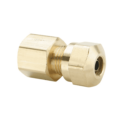 66NAB42 Dixon Brass Air Brake Fitting - Female Connector - 1/4" Tube OD - 1/8" Pipe Thread - 7/16"-24 Straight Thread (Pack of 25)
