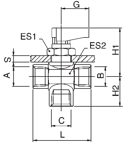 86710-02 by AIGNEP | Ball Valves Series | 3-Position Ball Valve Open Center | Female 1/8" NPTF