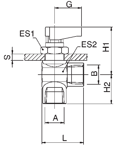 86720-02 by AIGNEP | Ball Valves Series | Ball Valve | Female 1/8" NPTF | 90° Elbow