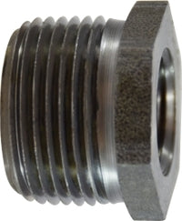 67513 (67-513) Midland Steel Fitting - Hex Bushing - 1" Male NPTF x 3/4" Female NPTF - Black Steel