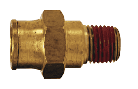 6812x4 Dixon Brass Push-In Fitting - Male Connector - 3/8" Tube OD x 1/8" Male NPTF