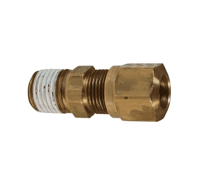 68NAB126VS Dixon Brass Air Brake Fitting - Male Connector - 3/4" Tube OD - 3/8" Pipe Thread - 1"-18 Straight Thread (Pack of 10)