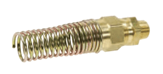 68RBSG-0604 Dixon CA360 Brass Air Brake Fitting - Male Connector with Spring Guard - 3/8" Hose Size - 1/4" Pipe Thread