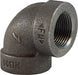 69108 (69-108) Midland Extra Heavy Malleable Iron 300# Fitting - 90° Elbow - 2" Female NPT x 2" Female NPT - Black Iron