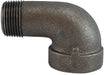 69161 (69-161) Midland Extra Heavy Malleable Iron 300# Fitting - 90° Street Elbow - 1/4" Male NPT x 1/4" Female NPT - Black Iron