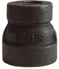 69441 (69-441) Midland Extra Heavy Malleable Iron 300# Fitting - Reducing Coupling - 1" Female NPT x 1/2" Female NPT - Black Iron