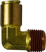 691212 Midland DOT Push-In Fitting - Forged Male 90° Elbow - 3/4" Tube OD x 3/4" Male NPTF - Brass