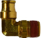 690804S Midland DOT Push-In Fitting - Forged Male Swivel 90° Elbow - 1/2" Tube OD x 1/4" Male NPTF - Brass