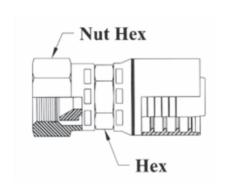 6GC09-12x12 Couplamatic Grip Crimp 6GC Series Coupling - JIC 37° - Female Swivel - 3/4" Hose ID - 1-1/16x12 Thread Size