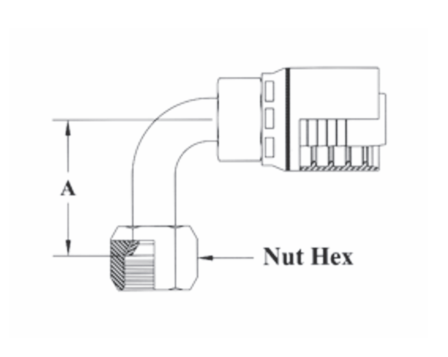 6GC26-20x20 Couplamatic Grip Crimp 6GC Series Coupling - JIC 37° - 90° Female Swivel - 1-1/4" Hose ID - 1-5/8x12 Thread Size