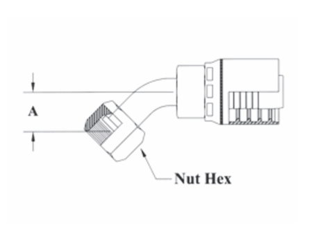 6GC31-10x10 Couplamatic Grip Crimp 6GC Series Coupling - O-Ring Face Seal (ORF) - 45° Female Swivel - 5/8" Hose ID - 1x14 Thread Size