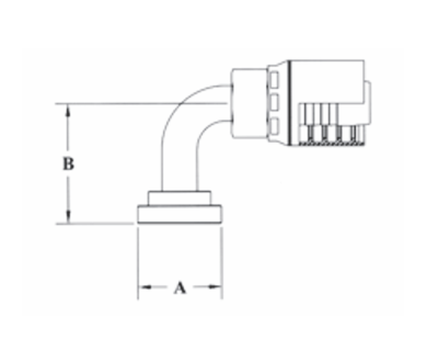 6GC53-24x24 Couplamatic Grip Crimp 6GC Series Coupling - Code 61 Split Flange - 90° Bend - 1-1/2" Hose ID - 1-1/2" Flange Size
