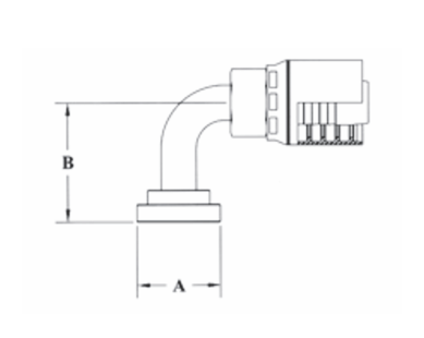 6GC53-16x20 Couplamatic Grip Crimp 6GC Series Coupling - Code 61 Split Flange - 90° Bend - 1" Hose ID - 1-1/4" Flange Size