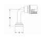 6GC54-12x16 Couplamatic Grip Crimp 6GC Series Coupling - Code 61 Split Flange - 90° Bend Long Drop - 3/4" Hose ID - 1" Flange Size