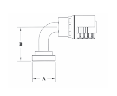 6GC62-12x16 Couplamatic Grip Crimp 6GC Series Coupling - Code 62 Split Flange - 90° Bend - 3/4" Hose ID - 1" Flange Size