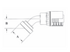 6GC81-12x12 Couplamatic Grip Crimp 6GC Series Coupling - Extra Heavy Duty Flange - 45° Bend - 3/4" Hose ID - 3/4" Flange Size (for use on Caterpillar® Equipment)