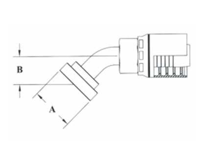 6GC81-12x12 Couplamatic Grip Crimp 6GC Series Coupling - Extra Heavy Duty Flange - 45° Bend - 3/4" Hose ID - 3/4" Flange Size (for use on Caterpillar® Equipment)