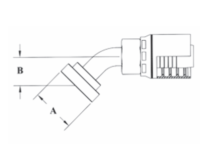6GC81-24x24 Couplamatic Grip Crimp 6GC Series Coupling - Extra Heavy Duty Flange - 45° Bend - 1-1/2" Hose ID - 1-1/2" Flange Size (for use on Caterpillar® Equipment)