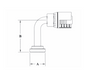 6GC83-16x16 Couplamatic Grip Crimp 6GC Series Coupling - Extra Heavy Duty Flange - 90° Bend Long Drop - 1" Hose ID - 1" Flange Size (for use on Caterpillar® Equipment)