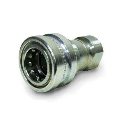 4HP26118 Eaton Hansen HK 1-8 Series Female Socket 1/2-14 NPTF VALVED - ISO 7241-1 B Interchange Steel Quick Disconnect - Neoprene Seal