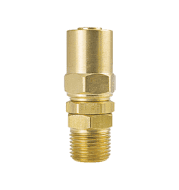 6P13MS ZSi-Foster Reusable Hose Fitting - Swivel Under Pressure Adapter - 1/2" ID x 13/16" OD - 1/2" MPT - Brass