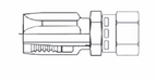 6R5-6FS Couplamatic Reusable Coupling - R5 Reusables - SAE 45° - Female Swivel - 5/16" Hose ID - 5/8-18 Thread Size