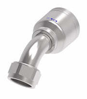 6SA20FJA20 Aeroquip by Danfoss | 6 Wire 6S Female JIC/37° Swivel (FJA) 45° Elbow Crimp Fitting | -20 Female JIC/37° Swivel x -20 Hose Barb | Steel