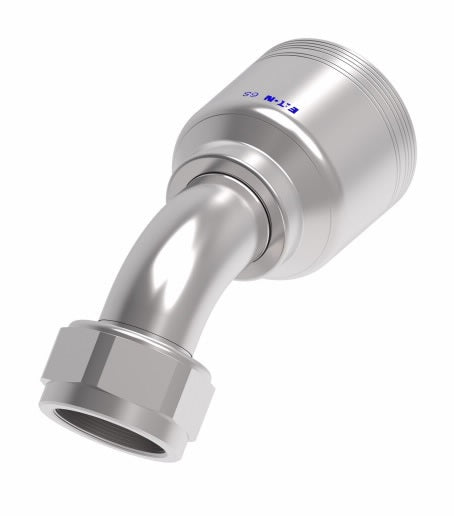 6SA20FJA20 Aeroquip by Danfoss | 6 Wire 6S Female JIC/37° Swivel (FJA) 45° Elbow Crimp Fitting | -20 Female JIC/37° Swivel x -20 Hose Barb | Steel