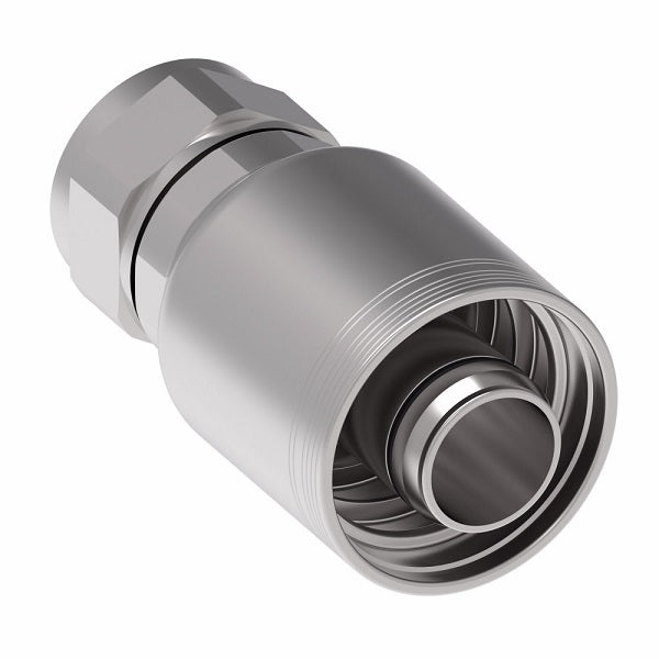 6SA32FJ32 Aeroquip by Danfoss | 6 Wire 6S Female JIC/37° Swivel (FJ) Crimp Fitting | -32 Female JIC/37° Swivel x -32 Hose Barb | Steel