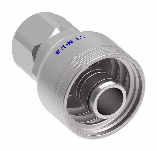 6SA16FJ16 Aeroquip by Danfoss | 6 Wire 6S Female JIC/37° Swivel (FJ) Crimp Fitting | -16 Female JIC/37° Swivel x -16 Hose Barb | Steel