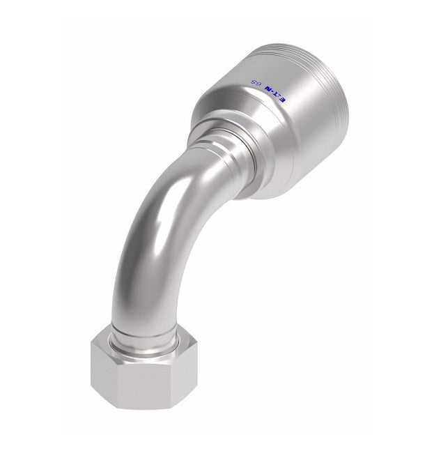 6SA20FRB20 Aeroquip by Danfoss | 6 Wire 6S Female ORS Swivel 90° Elbow (FRB) Crimp Fitting | -20 Female O-Ring Face Seal Swivel x -20 Hose Barb | Steel