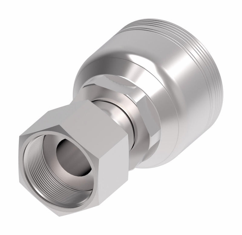 6SA20FR16 Aeroquip by Danfoss | 6 Wire 6S Female ORS Swivel (FR) Crimp Fitting | -20 Female O-Ring Face Seal Swivel x -16 Hose Barb | Steel