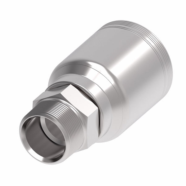 6SA24MP24 Aeroquip by Danfoss | 6 Wire 6S Male Pipe NPTF Rigid (MP) Crimp Fitting | -24 Male Pipe NPTF Rigid x -24 Hose Barb | Steel