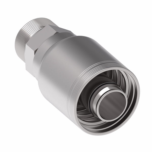 6SA24MP24 Aeroquip by Danfoss | 6 Wire 6S Male Pipe NPTF Rigid (MP) Crimp Fitting | -24 Male Pipe NPTF Rigid x -24 Hose Barb | Steel