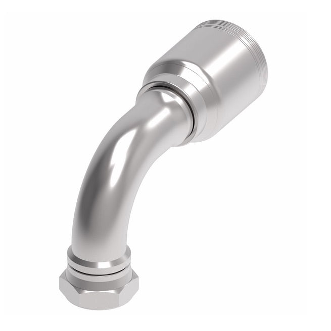 6S24BFB24 Aeroquip by Danfoss | 6 Wire 6S Female BSPP Swivel 60° Cone Seat 90° Elbow (BFB) Crimp Fitting | -24 Female BSPP Swivel x -24 Hose Barb | Steel