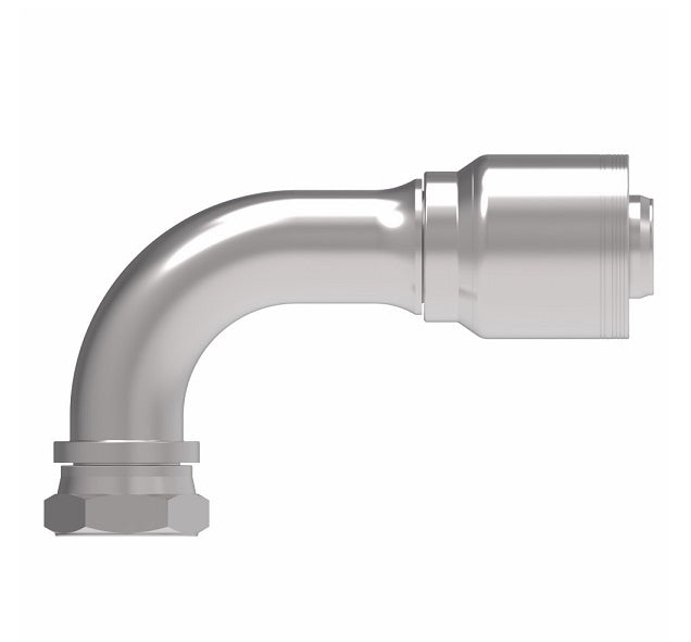 6S32BFB32 Aeroquip by Danfoss | 6 Wire 6S Female BSPP Swivel 60° Cone Seat 90° Elbow (BFB) Crimp Fitting | -32 Female BSPP Swivel x -32 Hose Barb | Steel