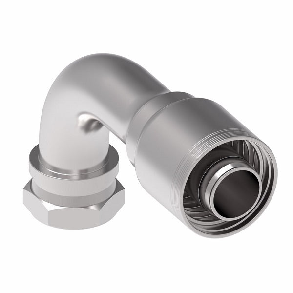 6S32BFB32 Aeroquip by Danfoss | 6 Wire 6S Female BSPP Swivel 60° Cone Seat 90° Elbow (BFB) Crimp Fitting | -32 Female BSPP Swivel x -32 Hose Barb | Steel