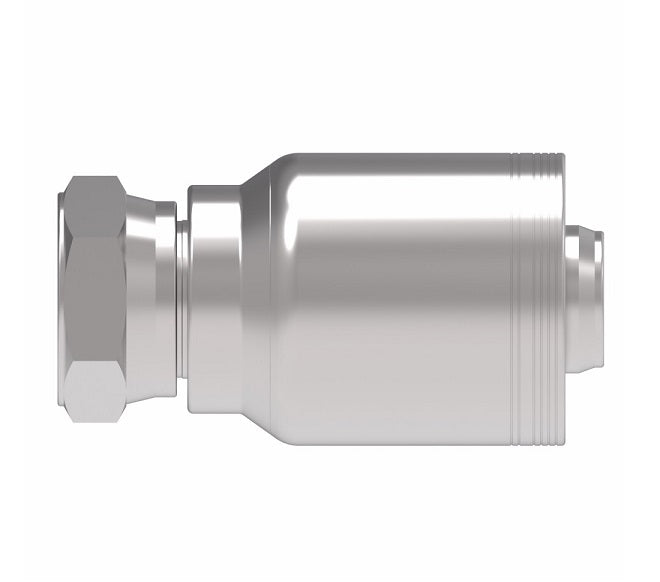 6S24BF24 Aeroquip by Danfoss | 6 Wire 6S Female BSPP Swivel 60° Cone Seat (BF) Crimp Fitting | -24 Female BSPP Swivel x -24 Hose Barb | Steel